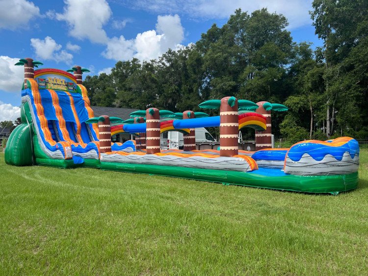 27 Ft Double Lane Tiki Plunge with Slip n Slide